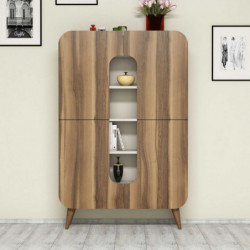 Mueble auxiliar Mine crema nogal Practica Hogar