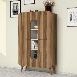 Mueble auxiliar Mine crema nogal Practica Hogar