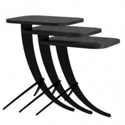 Set mesas de café (3 piezas) Pion negro Practica Hogar