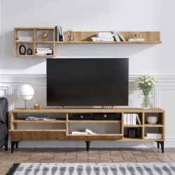 Mueble TV con estante Debbie roble Practica Hogar