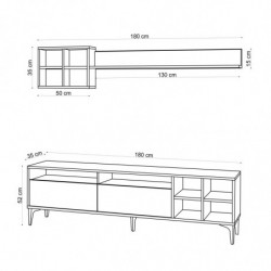Mueble TV con estante Debbie roble Practica Hogar