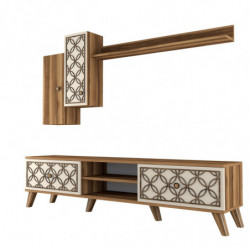 Mueble TV con estante Class S crema nogal Practica Hogar