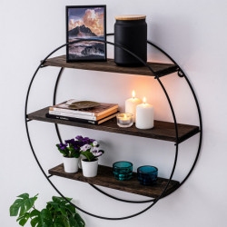 Estante de pared Tulipa nogal negro Practica Hogar