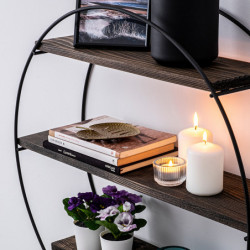 Estante de pared Tulipa nogal negro Practica Hogar