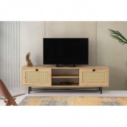 Mueble TV Begonya 180 roble negro Practica Hogar