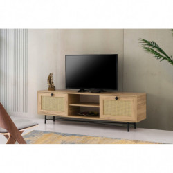 Mueble TV Begonya 180 roble negro Practica Hogar