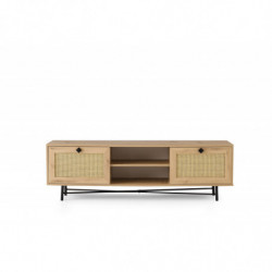 Mueble TV Begonya 180 roble negro Practica Hogar