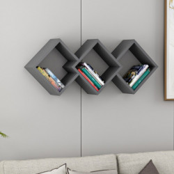 Estante de pared Galaxy Antracita Practica Hogar