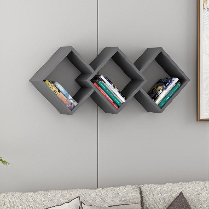 Estante de pared Galaxy Antracita Practica Hogar Estante de pared Galaxy Antracita Practica Hogar