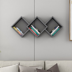 Estante de pared Galaxy Antracita Practica Hogar