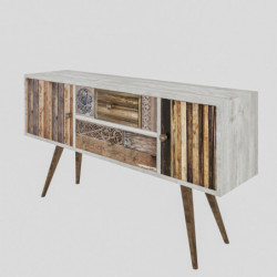 Mueble TV Odense nogal blanco Practica Hogar