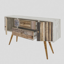 Mueble TV Odense nogal blanco Practica Hogar