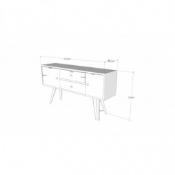 Mueble TV Odense nogal blanco Practica Hogar