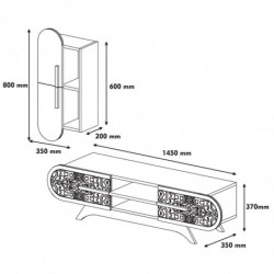 Mueble TV con estante Defne blanco nogal Practica Hogar
