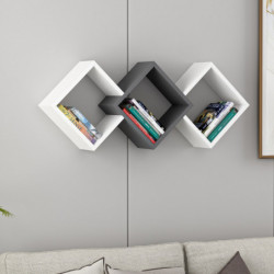 Estante de pared Galaxy Blanco Antracita Practica Hogar