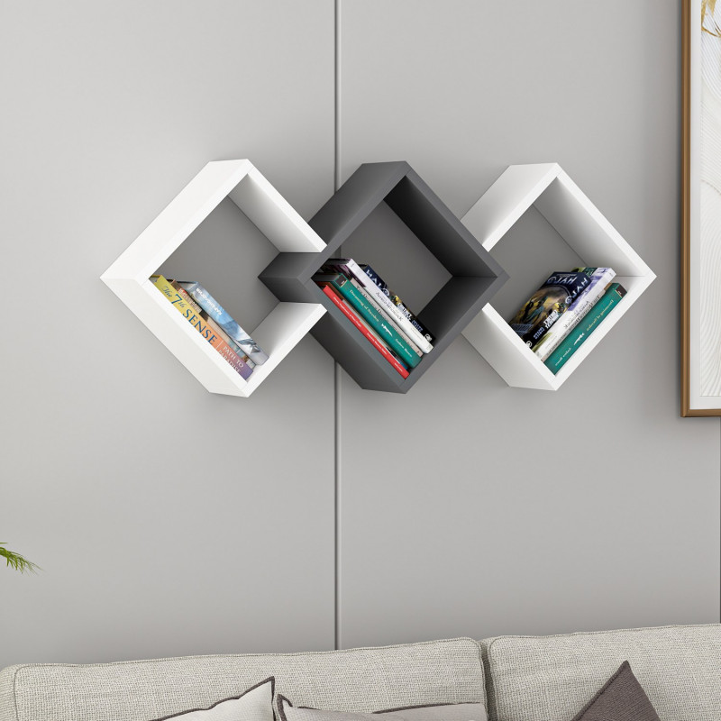 Estante de pared Galaxy Blanco Antracita Practica Hogar Estante de pared Galaxy Blanco Antracita Practica Hogar