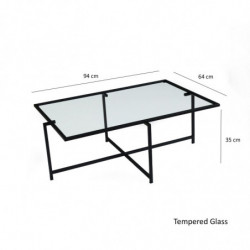 Mesa de centro Sun S408 negro Practica Hogar
