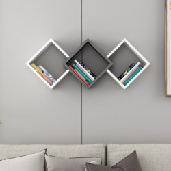 Estante de pared Galaxy Blanco Antracita Practica Hogar