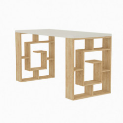 Escritorio de estudio Maze roble blanco Practica Hogar