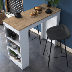 Mesa de cocina JA103-2345 blanco nogal Practica Hogar