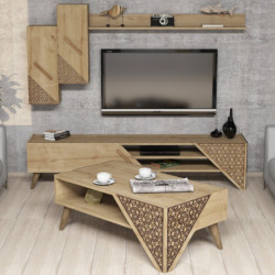 Conjunto de muebles de salón Beril roble Practica Hogar