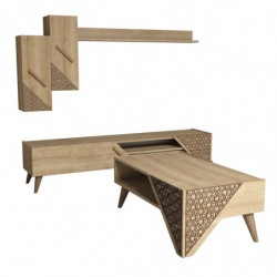 Conjunto de muebles de salón Beril roble Practica Hogar