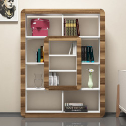 Librería Orkide nogal blanco Practica Hogar