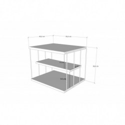 Mesa auxiliar Lifon blanco negro Practica Hogar