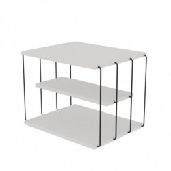 Mesa auxiliar Lifon blanco negro Practica Hogar