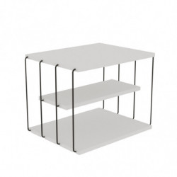 Mesa auxiliar Lifon blanco negro Practica Hogar