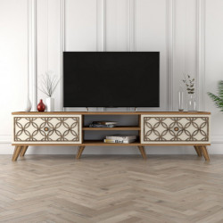 Mueble TV Class crema nogal Practica Hogar