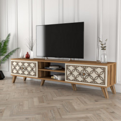 Mueble TV Class crema nogal Practica Hogar