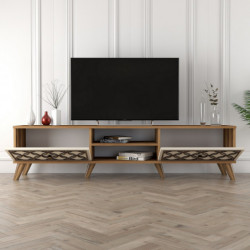Mueble TV Class crema nogal Practica Hogar