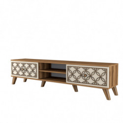 Mueble TV Class crema nogal Practica Hogar