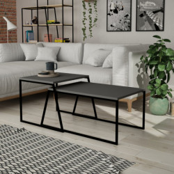 Set mesas de café Pal Orta Sehpa antracita negro Practica Hogar