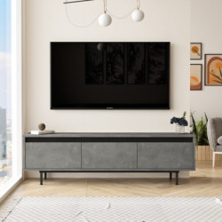 Mueble TV LV1-RL negro plata Practica Hogar