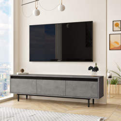 Mueble TV LV1-RL negro plata Practica Hogar