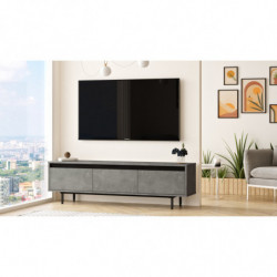 Mueble TV LV1-RL negro plata Practica Hogar
