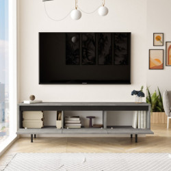 Mueble TV LV1-RL negro plata Practica Hogar