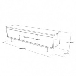 Mueble TV LV1-RL negro plata Practica Hogar