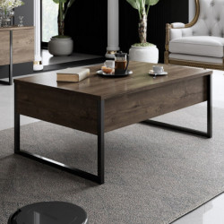 Mesa de centro Luxe negro nogal Practica Hogar