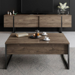 Mesa de centro Luxe negro nogal Practica Hogar