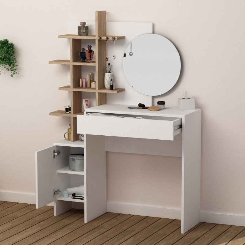 Tocador Mup roble blanco Practica Hogar Tocador Mup roble blanco Practica Hogar